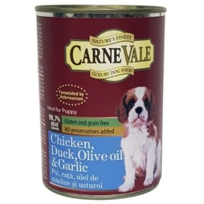 Carnevale Dog Conserva Junior Pui/Rata/Usturoi/Ulei Masline 400 g