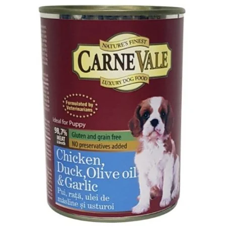 Carnevale Dog Conserva Junior Pui/Rata/Usturoi/Ulei Masline 400 g