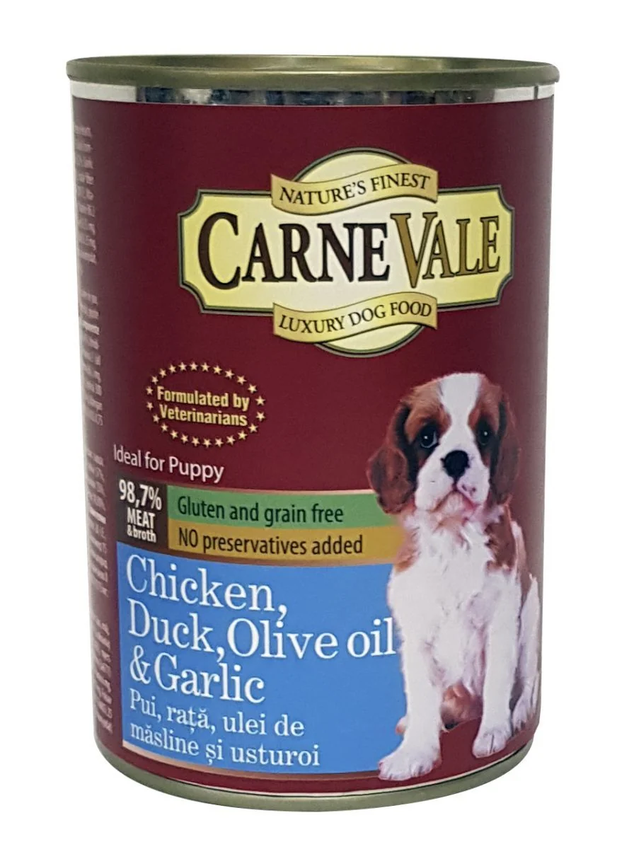 Carnevale Dog Conserva Junior Pui/Rata/Usturoi/Ulei Masline 400 g