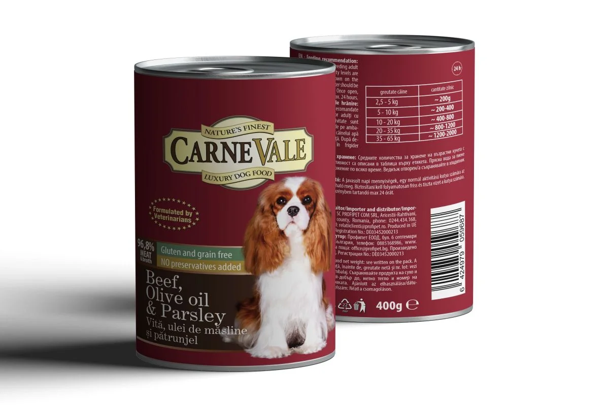 Carnevale Dog Conserva Vita/Patrunjel/Ulei Masline 400 g