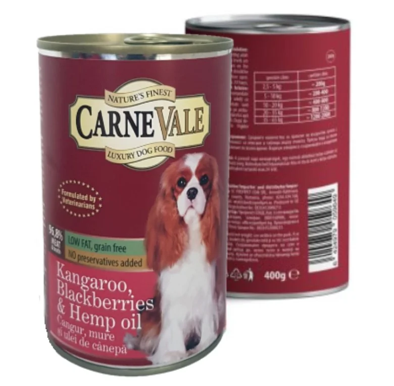 Carnevale Dog Conserva Cangur/Mure/Ulei Canepa 400 g