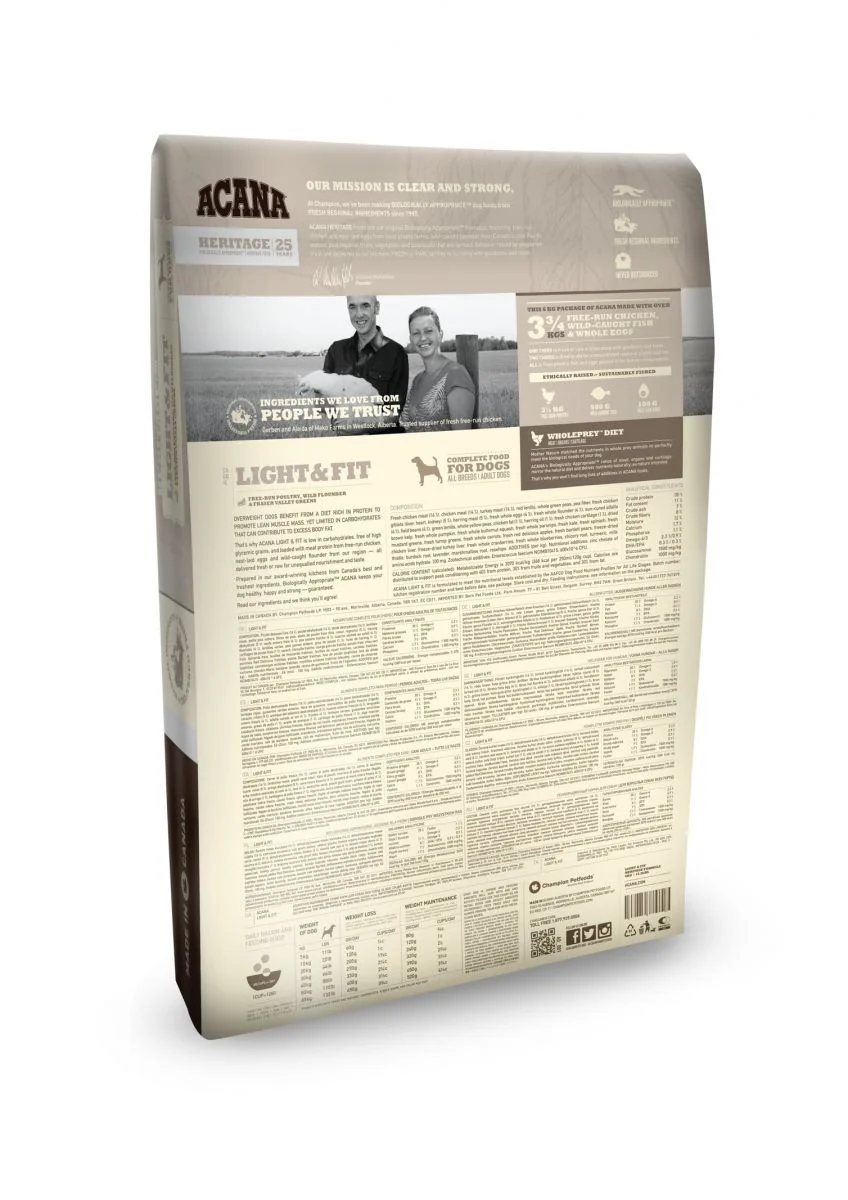 Acana Dog Hertitage Light & Fit Pasare 11.4 kg