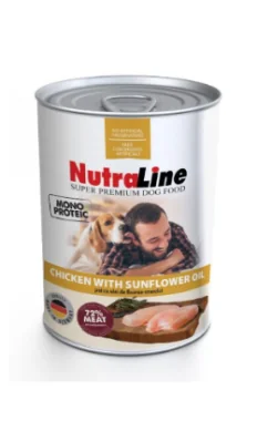 Nutraline Dog Conserva Adult Monoprotein Pui Ulei De Floarea-Soarelui 800 g