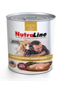 Nutraline Dog Conserva Adult Monoprotein Pui Ulei De Floarea-Soarelui 800 g