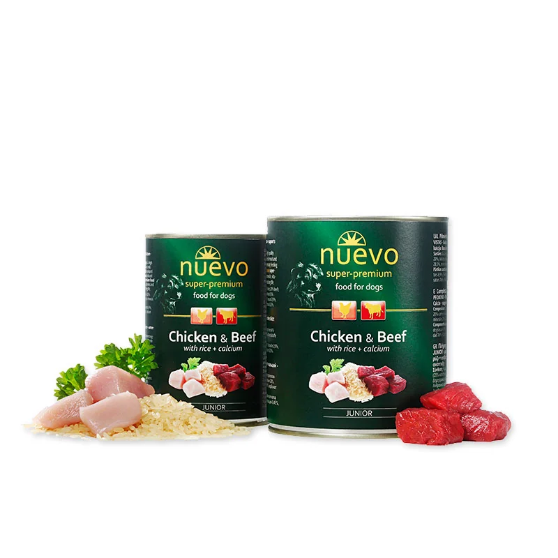 Nuevo Dog Conserva Junior Pui si Vita 800 g