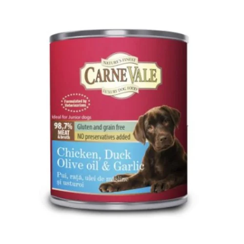 Carnevale Dog Conserva Junior Pui/Rata/Usturoi/Ulei Masline 800 g
