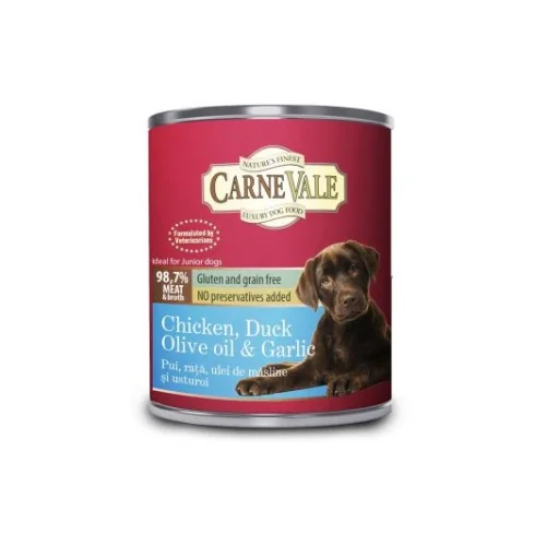Carnevale Dog Conserva Junior Pui/Rata/Usturoi/Ulei Masline 800 g
