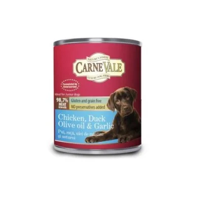 Carnevale Dog Conserva Junior Pui/Rata/Usturoi/Ulei Masline 800 g
