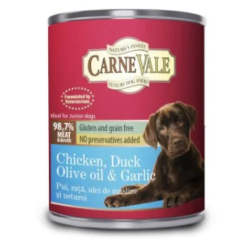 Carnevale Dog Conserva Junior Pui/Rata/Usturoi/Ulei Masline 800 g