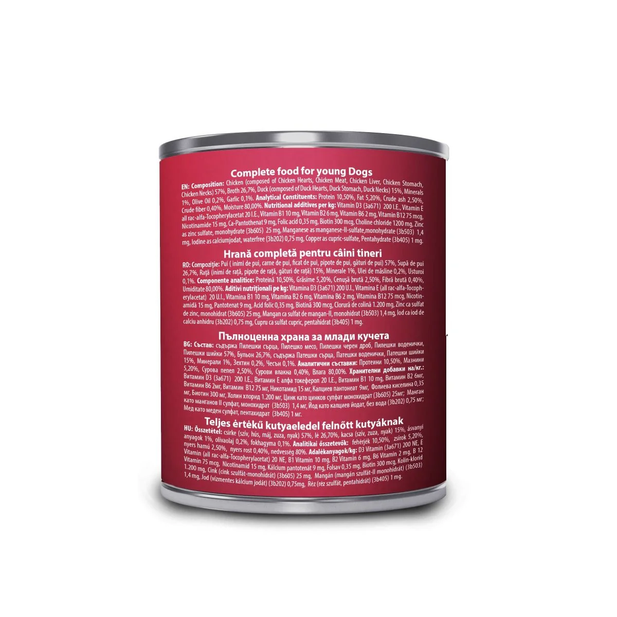 Carnevale Dog Conserva Junior Pui/Rata/Usturoi/Ulei Masline 800 g