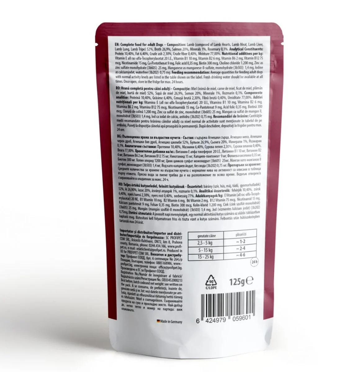 Carnevale Dog Plic Miel/Somon/Rozmarin 125 g