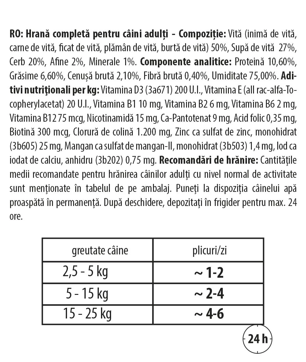 Carnevale Dog Plic Vita/Cerb/Afine 125 g