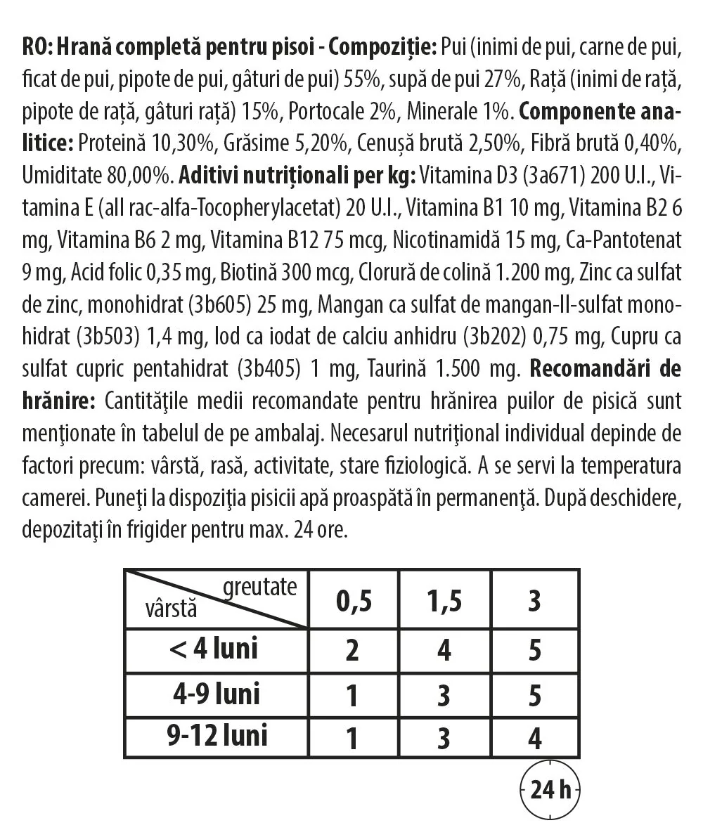 Carnevale Cat Kitten Plic Pui/Rata/Portocala 85 g