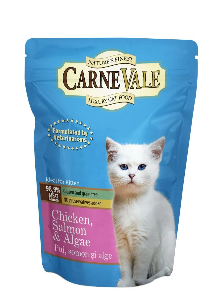 Carnevale Cat Kitten Plic Pui/Somon/Alge 85 g