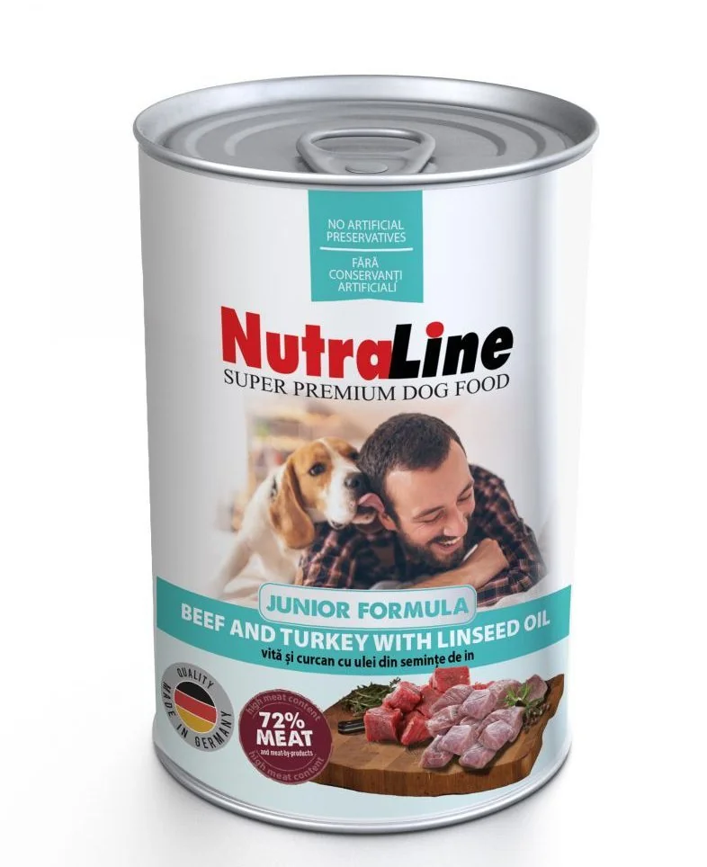 Nutraline Dog Conserva Junior Vita/Curcan Ulei de In 400 g
