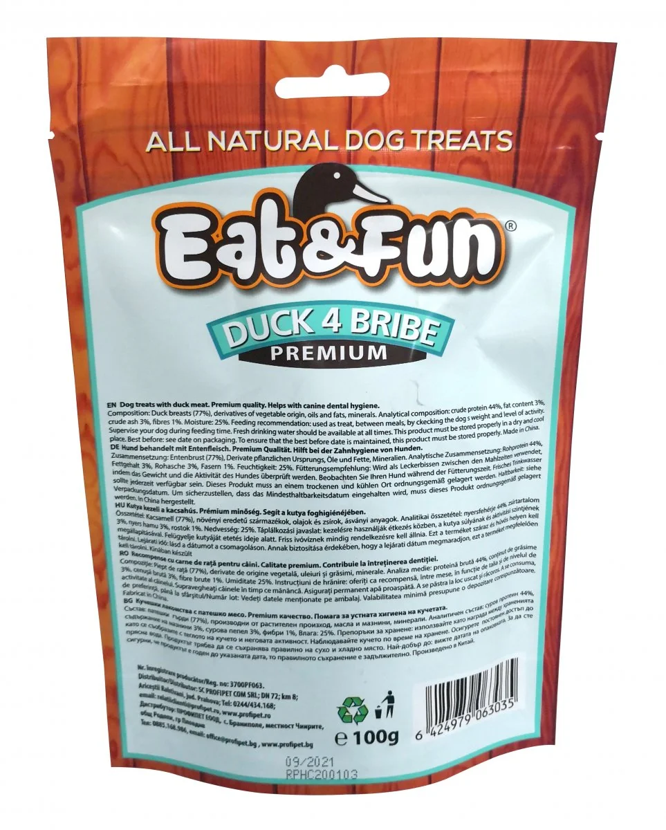 Eat&Fun Recompense Caini Duck 4 Bribe 100 G