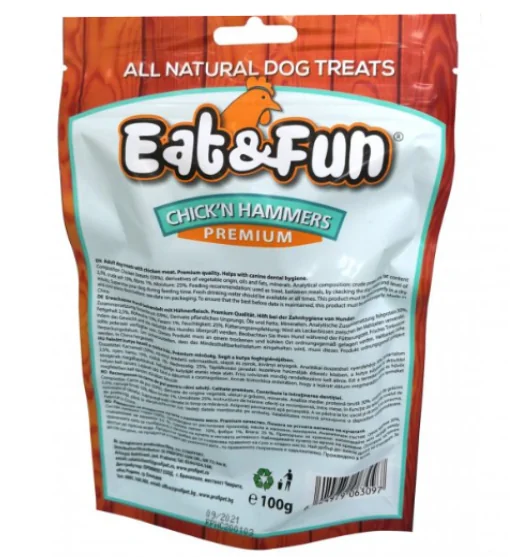 Eat&Fun Recompense Caini Chick'n Hammers 100 g