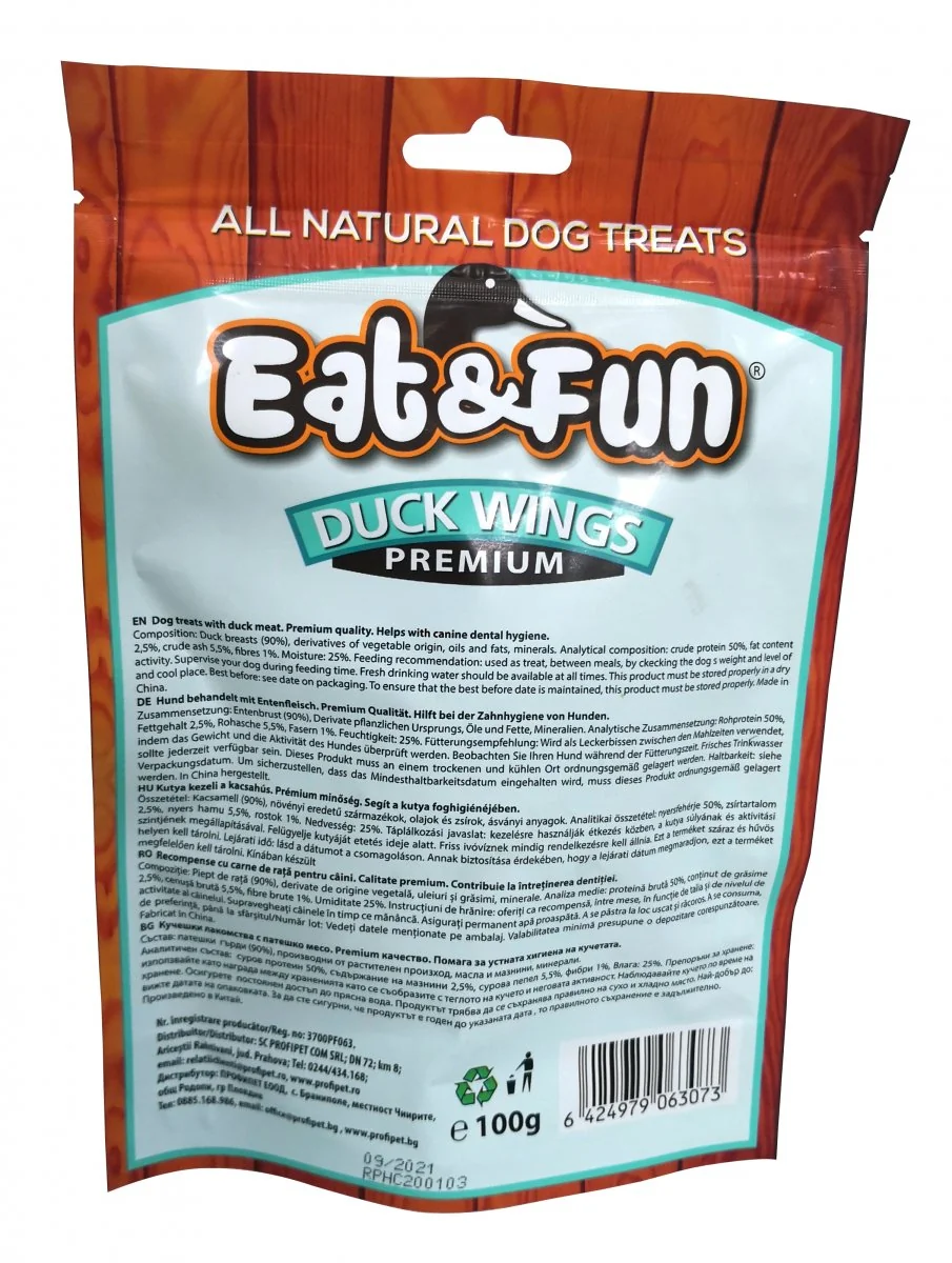 Eat&Fun Recompense Caini Duck Wings 100 G