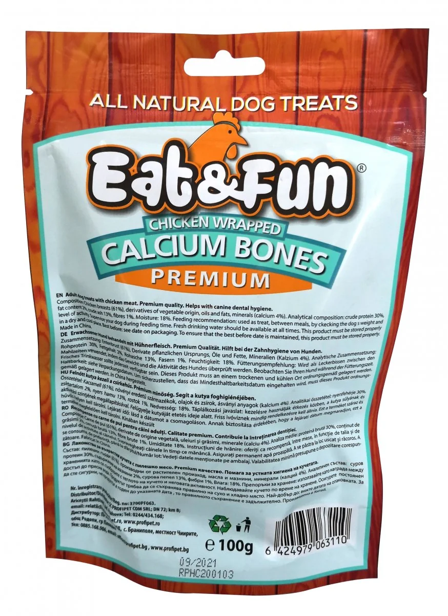 Eat&Fun Recompense Caini Chicken Calcium Bones 100 G