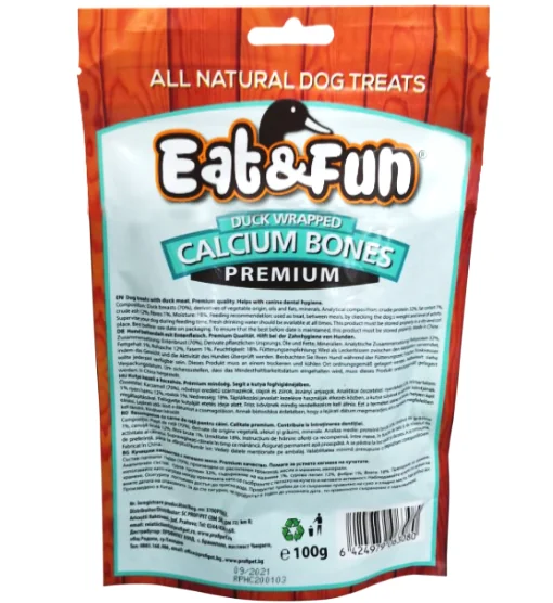 Eat&Fun Recompense Caini Duck Calcium Bone 100 G