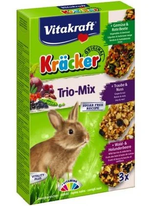 Vitakraft Baton Iepuri Trio Mix Sfecla/Nuci/Fructe de Padure 3 Buc