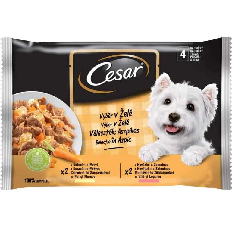 Cesar Plic Pui Vita In Aspic 4 x 100 g
