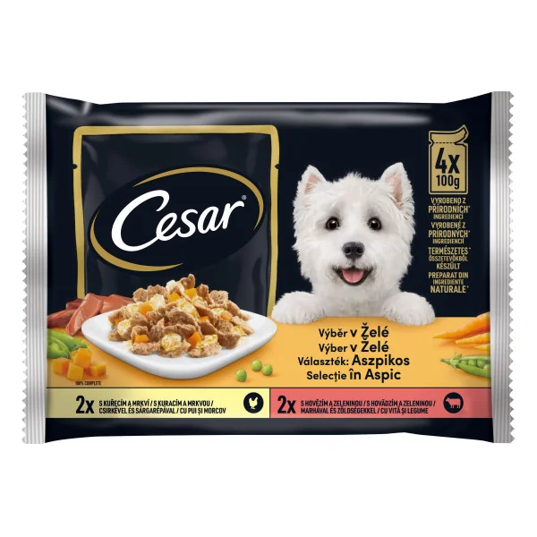 Cesar Plic Pui Vita In Aspic 4 x 100 g