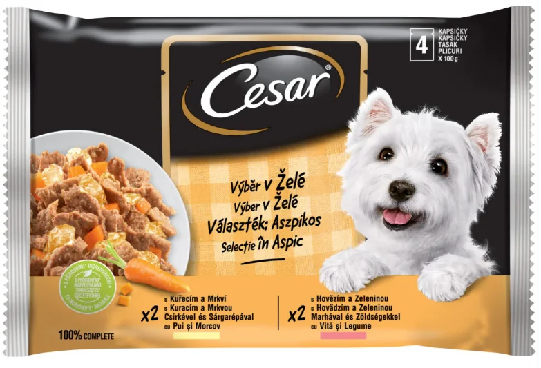 Cesar Plic Pui Vita In Aspic 4 x 100 g