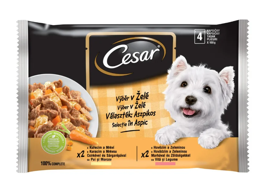Cesar Plic Pui Vita In Aspic 4 x 100 g