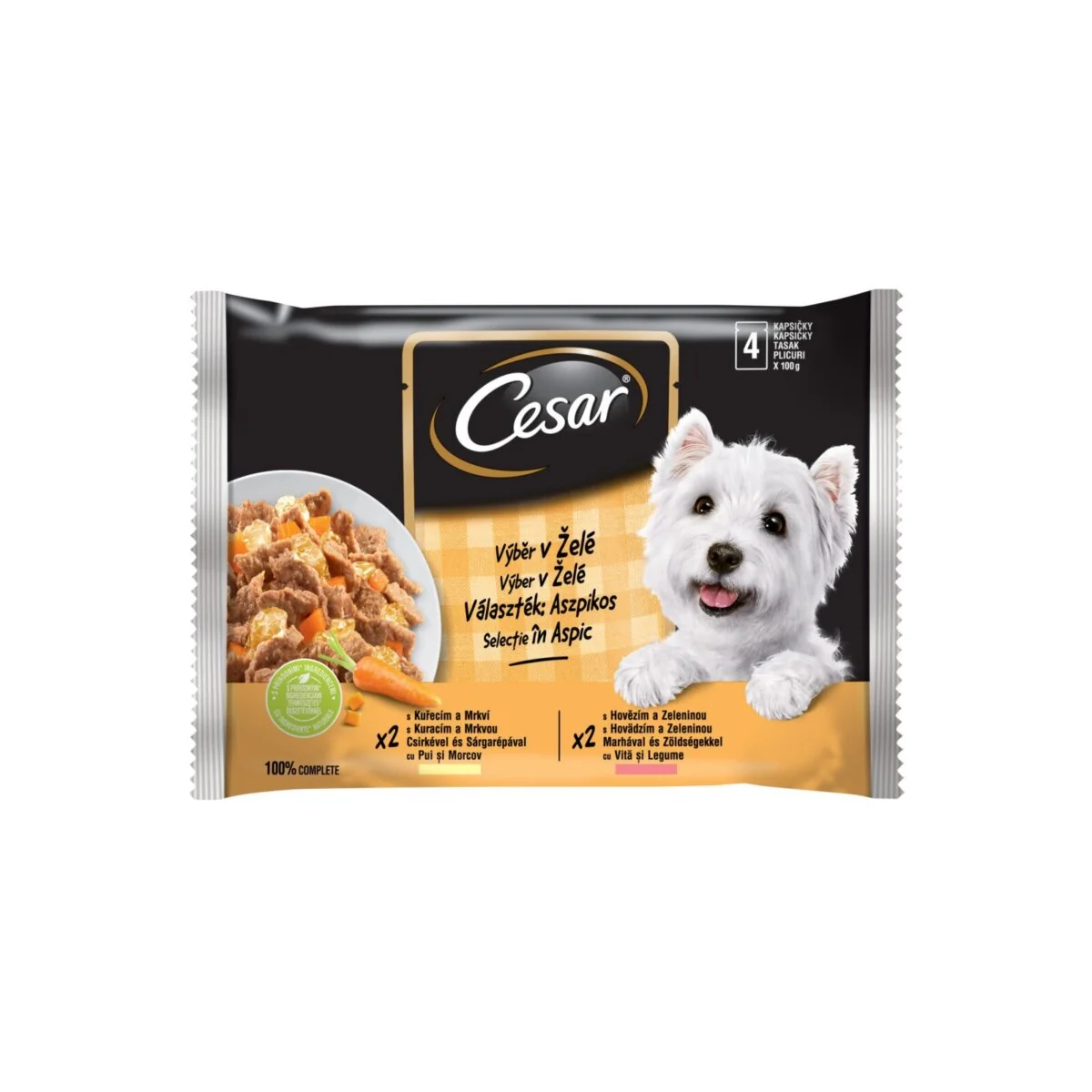 Cesar Plic Pui Vita In Aspic 4 x 100 g