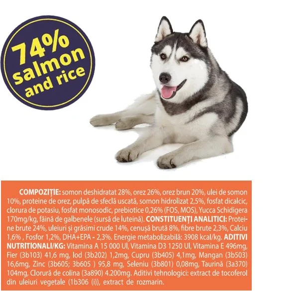 Nutraline Dog Adult Somon/Orez 12.5 Kg