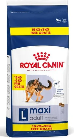 Royal Canin Maxi Adult 15 kg + 3 kg Gratis