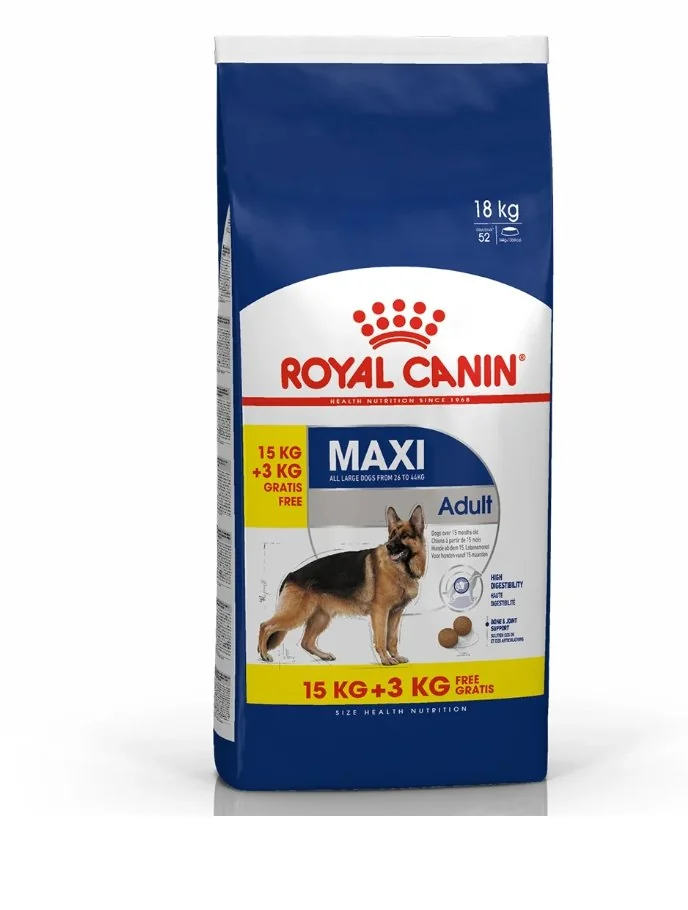Royal Canin Maxi Adult 15 kg + 3 kg Gratis