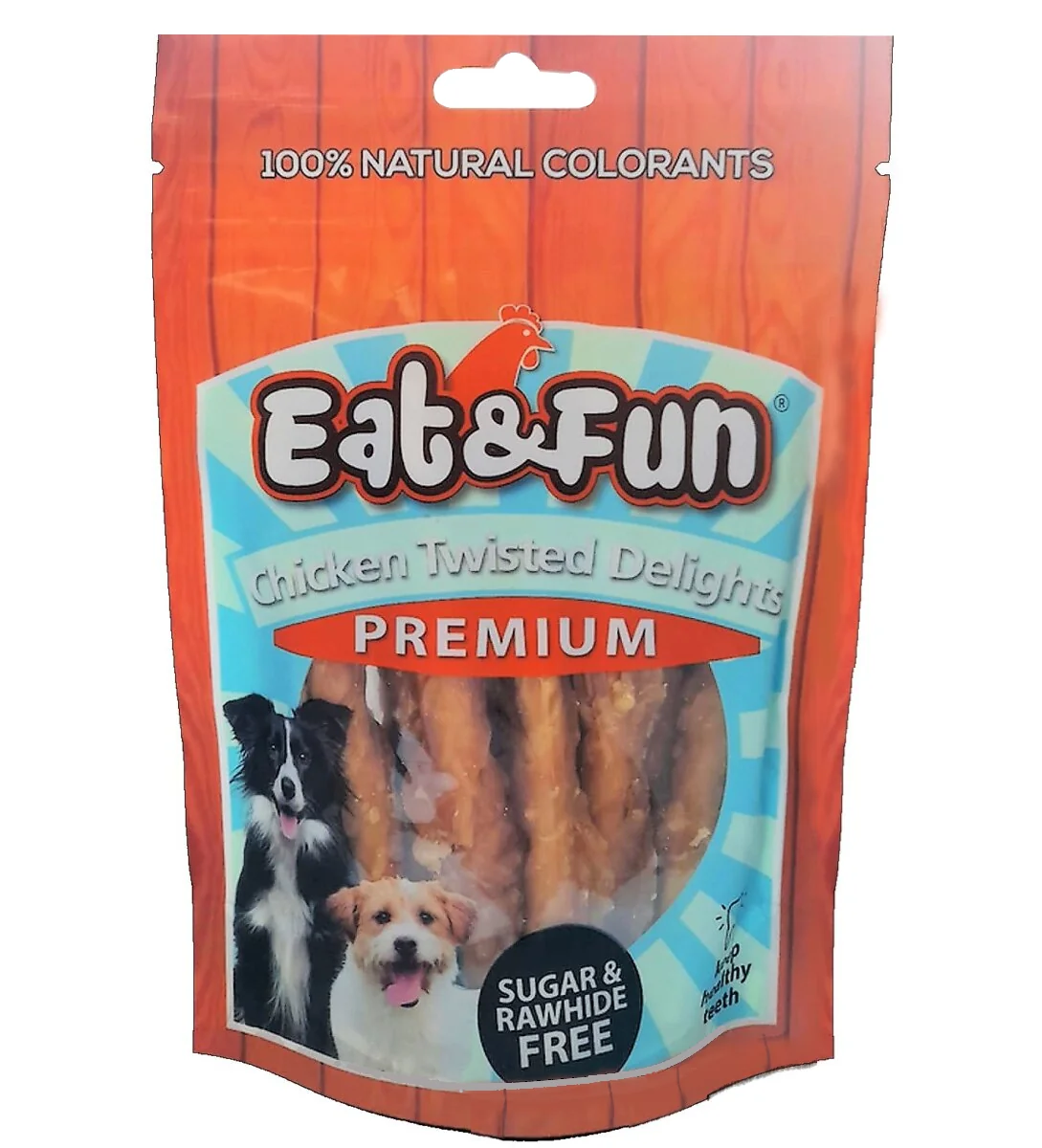 Eat&Fun Recompense Caini Chicken Twisted Delights 100 g