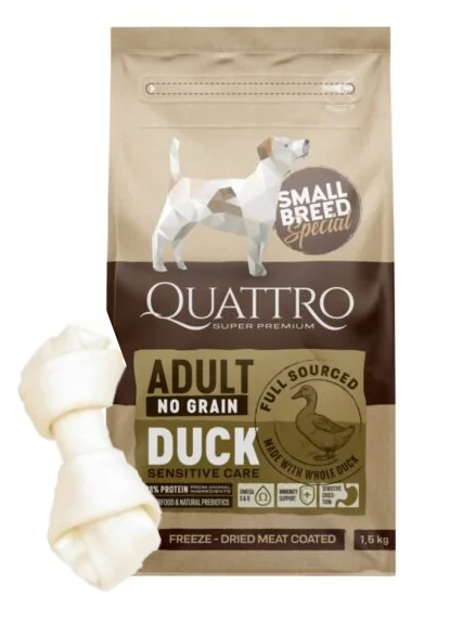 Quattro Dog Small Breed No Grain Adult Rata 1.5 kg