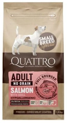 Quattro Dog Small Breed No Grain Adult Somon/Krill 7 kg