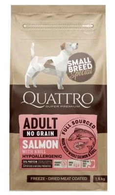 Quattro Dog Small Breed No Grain Adult Somon/Krill 1,5 kg