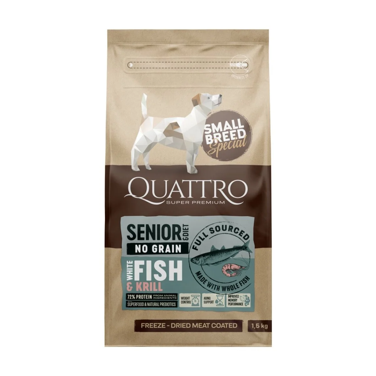 Quattro Dog Small Breed No Grain Senior 7 kg