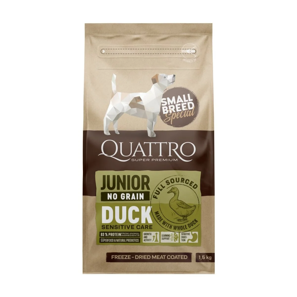 Quattro Dog Small Breed No Grain Junior 7 kg