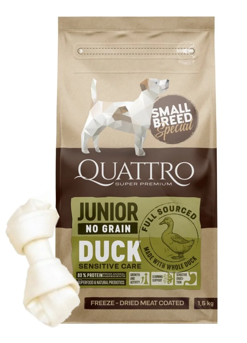 Quattro Dog Small Breed No Grain Junior 1,5 kg