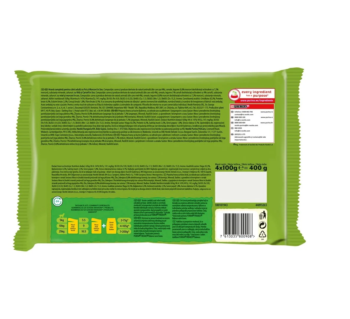 Friskies Dog Plic Vita&Pui&Miel 4x100 g