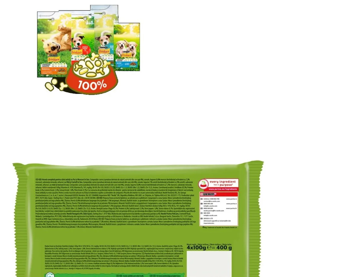 Friskies Dog Plic Vita&Pui&Miel 4x100 g