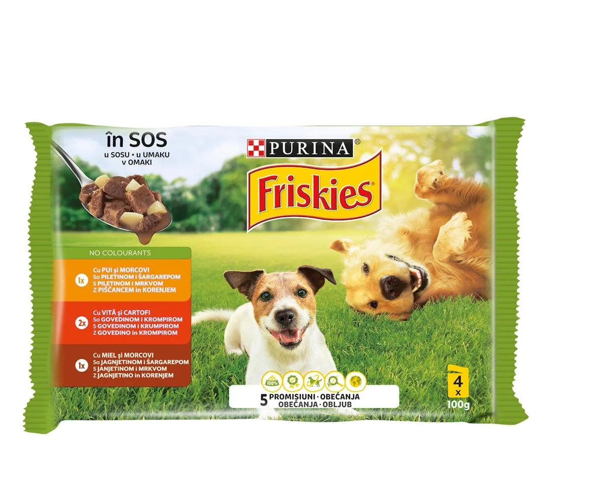 Friskies Dog Plic Vita&Pui&Miel 4x100 g