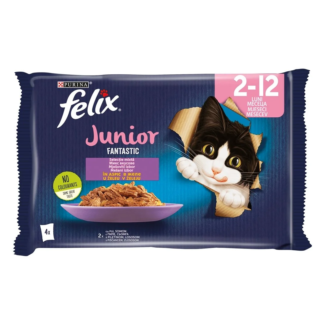 Felix Fantastic Plic Junior Pui 4x85 g
