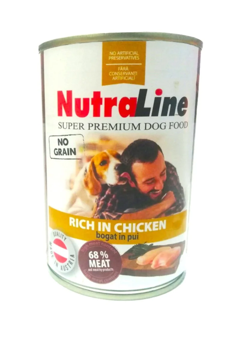 Nutraline Dog Conserva Adult No Grain Bogat In Pui 400 g