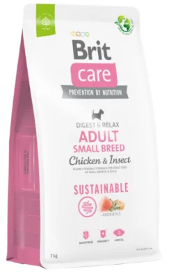 Brit Care Dog Sustainable Adult Small Breed Pui si Insecte