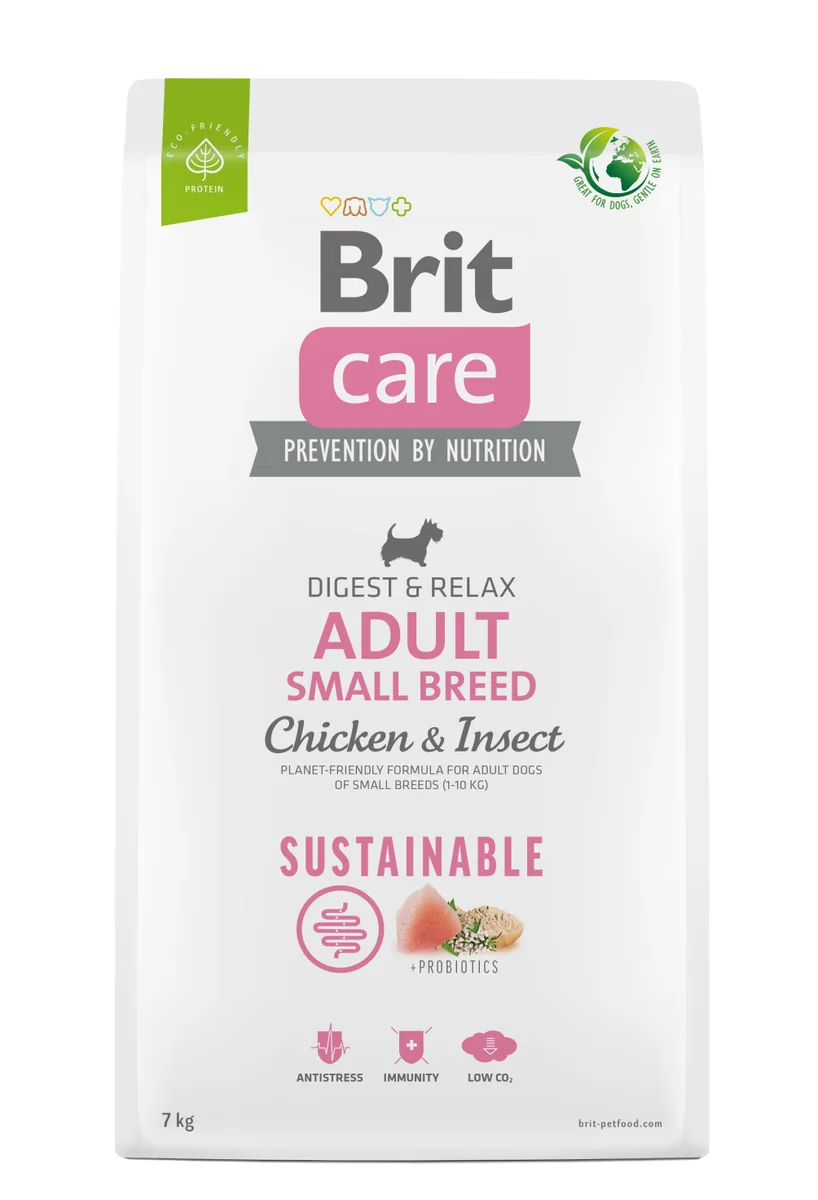 Brit Care Dog Sustainable Adult Small Breed Pui si Insecte