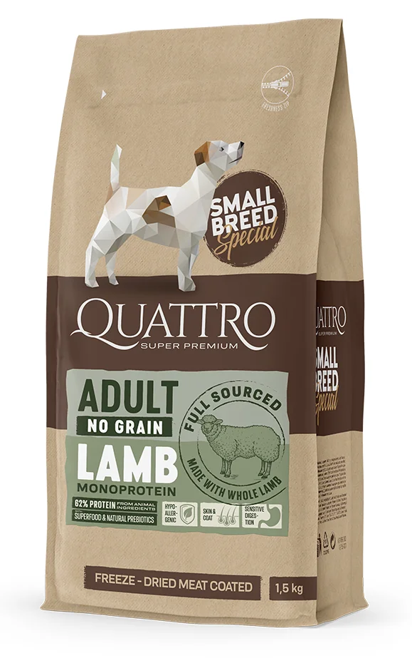 Quattro Dog Small Breed No Grain Adult Miel 7 kg