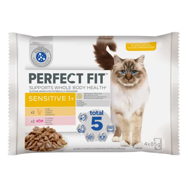 Perfect Fit Cat Plic Sensitive Pui/Somon 4x85 G