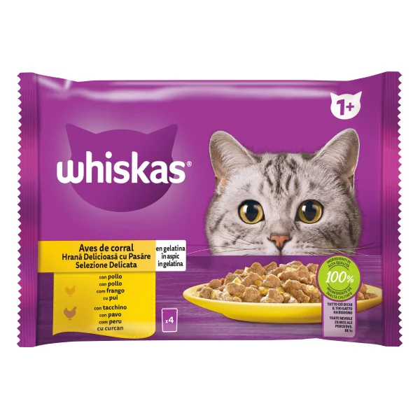 Whiskas Plic Selectii Pasare In Aspic 4x85 G